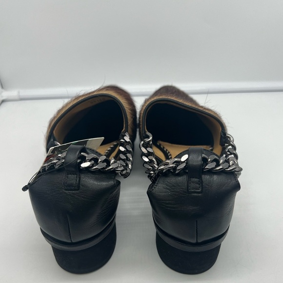 NWT TOGA PULLA Pony Hair Brown Cream Leather Chain Platform Loafer Flat Shoes 39 - Picture 16 of 17